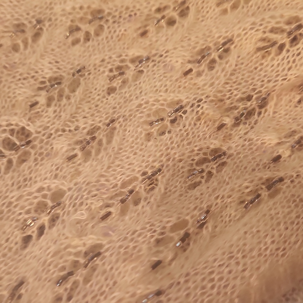 Vintage Ann Tayor Loft Cardigan Sequins And Beads Ivory Wool Size XS - Picture 9 of 9